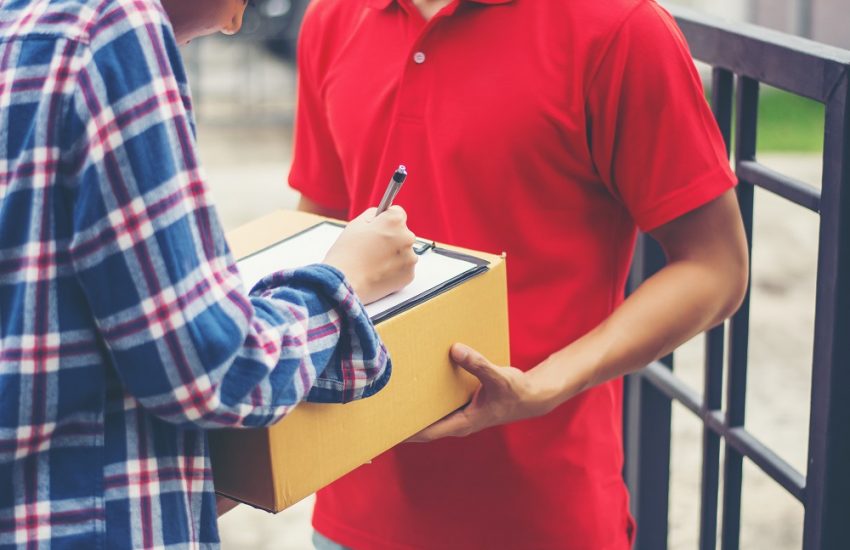 man Delivering Package to customer